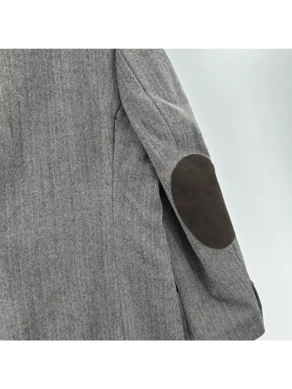 Lauren Ralph Lauren 44S Wool Tweed Herringbone Blazer Sport Coat Elbow Patches